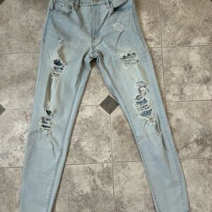 Aeropostale Light Blue Distressed Skinny Jeans